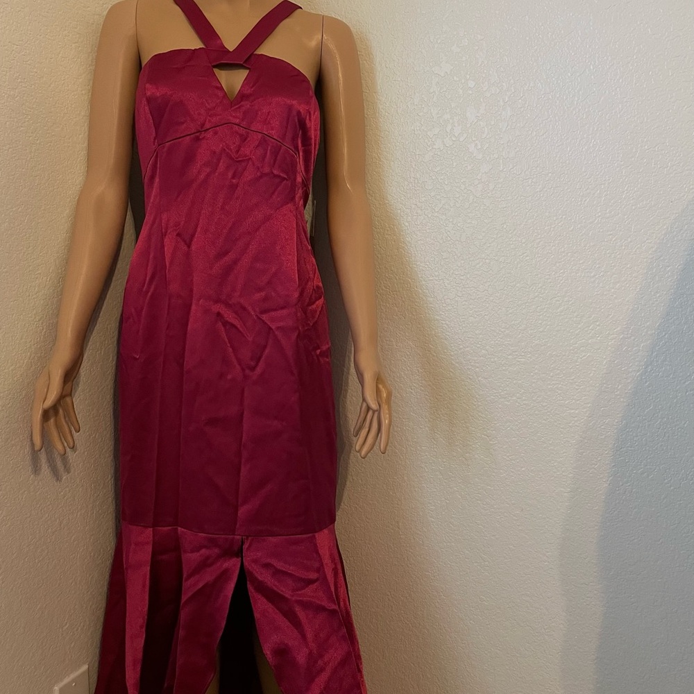 Women’s Burgundy Cross-Strap Maxi Dress